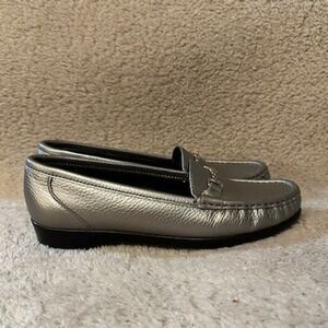 SAS Tripad Comfort Silver Leather Shoes Slip-On Loafers Womens Sz 7N Made in USA